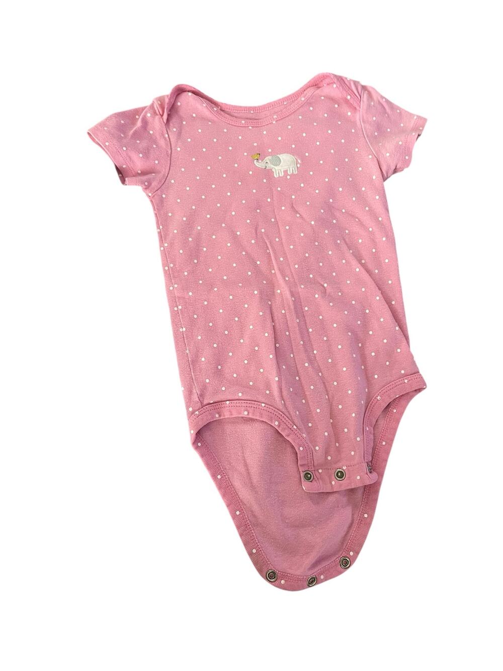 Carter’s Girls Pink Polka Dot Short Sleeve Baby Bodysuit 24 Months